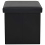 Taburetes de almacenaje plegables 2 uds cuero sintético negro de vidaXL, Taburetes y sillas plegables - Ref: Foro24-247083, P...