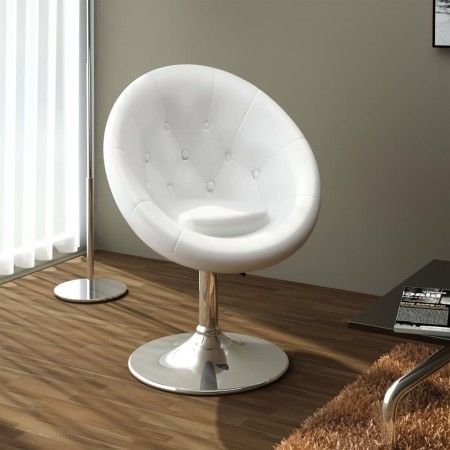 Taburete de bar cuero sintético blanco de vidaXL, Taburetes de cocina - Ref: Foro24-240448, Precio: 120,58 €, Descuento: %