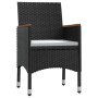 Juego de comedor de jardín 7 piezas con cojines negro en Conjuntos de jardín | Comprar online en Foru.es