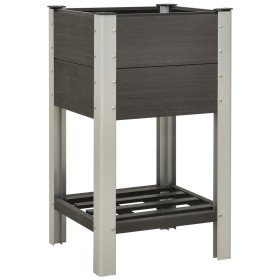 Mesa de cultivo para jardín con estante WPC gris 50x50x90 cm en Macetas y jardineras | Comprar online en Foru.es