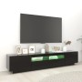Mueble para TV con luces LED negro 200x35x40 cm de vidaXL, Muebles TV - Ref: Foro24-3081907, Precio: 129,07 €, Descuento: %