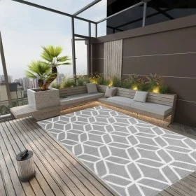 Alfombra de exterior PP gris 140x200 cm de vidaXL, Protectores para exterior - Ref: Foro24-317010, Precio: 33,94 €, Descuento: %
