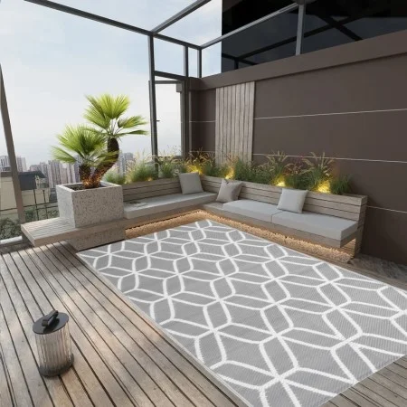 Alfombra de exterior PP gris 140x200 cm de vidaXL, Protectores para exterior - Ref: Foro24-317010, Precio: 33,94 €, Descuento: %