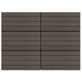 Baldosas de porche 6 uds WPC marrón oscuro 60x30 cm 1,08 m² en Materiales de construcción | Comprar online en Foru.es