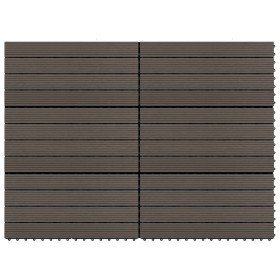 Baldosas de porche 6 uds WPC marrón oscuro 60x30 cm 1,08 m² en Materiales de construcción | Comprar online en Foru.es