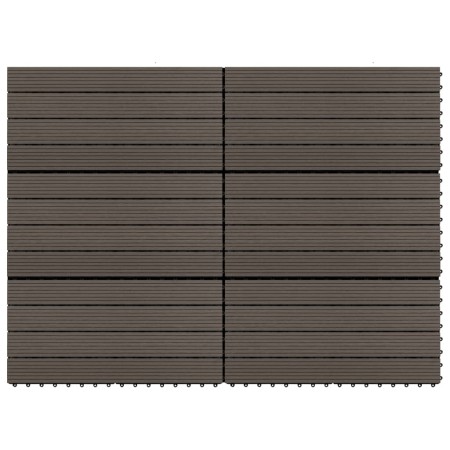 Baldosas de porche 6 uds WPC marrón oscuro 60x30 cm 1,08 m² en Materiales de construcción | Comprar online en Foru.es