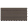 Baldosas de porche 6 uds WPC marrón oscuro 60x30 cm 1,08 m² en Materiales de construcción | Comprar online en Foru.es