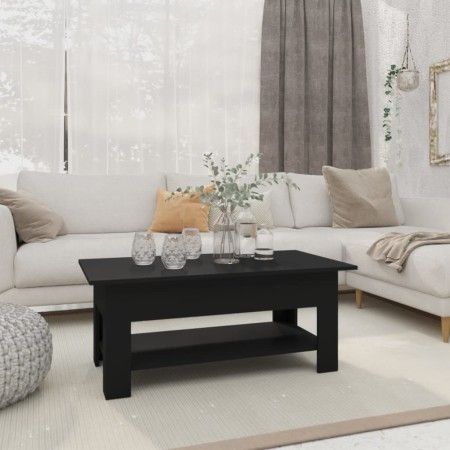 Mesa de centro madera de ingeniería negra 102x55x42 cm de vidaXL, Mesas de centro - Ref: Foro24-810254, Precio: 62,16 €, Desc...