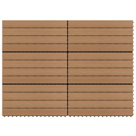 Baldosas de porche 6 uds WPC marrón 60x30 cm 1,08 m² en Materiales de construcción | Comprar online en Foru.es