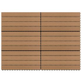 Baldosas de porche 6 uds WPC marrón 60x30 cm 1,08 m² en Materiales de construcción | Comprar online en Foru.es