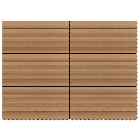 Baldosas de porche 6 uds WPC marrón 60x30 cm 1,08 m² en Materiales de construcción | Comprar online en Foru.es