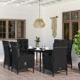 Juego de comedor de jardín 7 piezas con cojines negro en Conjuntos de jardín | Comprar online en Foru.es