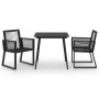 Juego de comedor de jardín 3 piezas ratán PVC negro de vidaXL, Conjuntos de jardín - Ref: Foro24-3060213, Precio: 304,97 €, D...