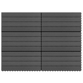 Baldosas de porche 6 uds WPC negro 60x30 cm 1,08 m² en Materiales de construcción | Comprar online en Foru.es