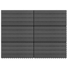 Baldosas de porche 6 uds WPC negro 60x30 cm 1,08 m² en Materiales de construcción | Comprar online en Foru.es