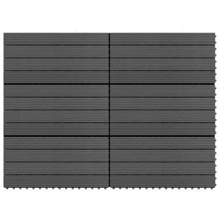 Baldosas de porche 6 uds WPC negro 60x30 cm 1,08 m² en Materiales de construcción | Comprar online en Foru.es