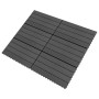 Baldosas de porche 6 uds WPC negro 60x30 cm 1,08 m² en Materiales de construcción | Comprar online en Foru.es