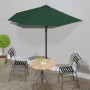 Sombrilla de balcón semicircular palo aluminio verde 270x144cm de vidaXL, Sombrillas - Ref: Foro24-44588, Precio: 67,82 €, De...