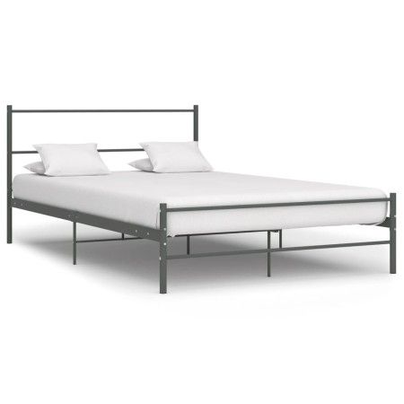 Estructura de cama de metal gris 120x200 cm de vidaXL, Camas y somieres - Ref: Foro24-284686, Precio: 90,33 €, Descuento: %