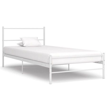 Estructura de cama de metal blanco 100x200 cm de vidaXL, Camas y somieres - Ref: Foro24-284693, Precio: 67,19 €, Descuento: %