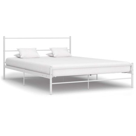 Estructura de cama de metal blanco 120x200 cm de vidaXL, Camas y somieres - Ref: Foro24-284694, Precio: 90,52 €, Descuento: %