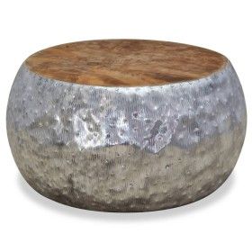 Mesa de centro aluminio teca 60x60x30 cm de vidaXL, Mesas de centro - Ref: Foro24-244549, Precio: 161,80 €, Descuento: %