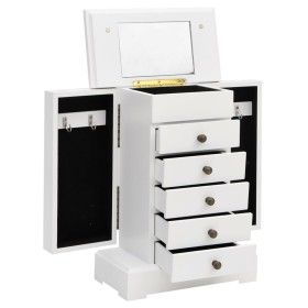 Joyero con espejo de MDF 25x13,5x34 cm de vidaXL, Soportes para joyería - Ref: Foro24-245753, Precio: 60,73 €, Descuento: %
