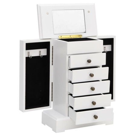 Joyero con espejo de MDF 25x13,5x34 cm de vidaXL, Soportes para joyería - Ref: Foro24-245753, Precio: 60,73 €, Descuento: %