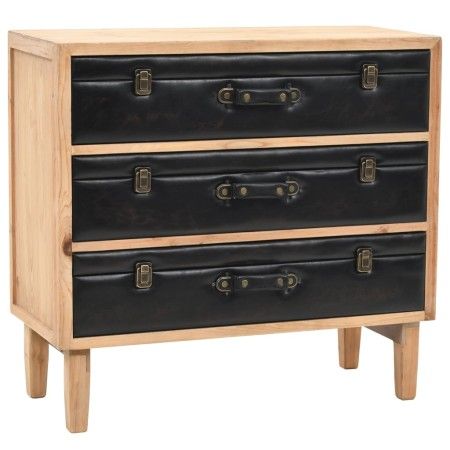 Cajonera de madera maciza de abeto 80x36x75 cm de vidaXL, Aparadores - Ref: Foro24-245778, Precio: 180,92 €, Descuento: %