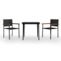 Juego de comedor de jardín 3 piezas negro en Conjuntos de jardín | Comprar online en Foru.es