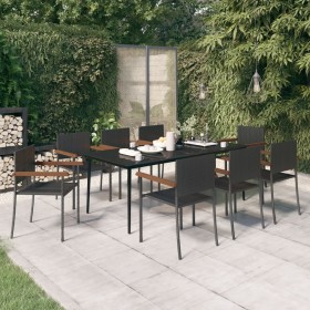 Juego de comedor de jardín 9 piezas negro en Conjuntos de jardín | Comprar online en Foru.es