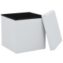 Taburetes de almacenaje plegables 2 uds cuero sintético blanco de vidaXL, Taburetes y sillas plegables - Ref: Foro24-247084, ...