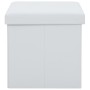 Taburetes de almacenaje plegables 2 uds cuero sintético blanco de vidaXL, Taburetes y sillas plegables - Ref: Foro24-247084, ...
