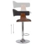 Taburetes de cocina 2 unidades madera curvada y tela gris de vidaXL, Taburetes de cocina - Ref: Foro24-283115, Precio: 250,77...