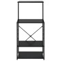 Armario para microondas madera ingeniería negro 60x39,6x123 cm de vidaXL, Contenedores para utensilios de cocina - Ref: Foro2...