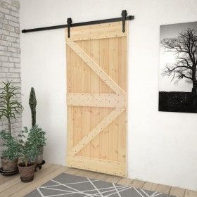 Puerta de madera maciza de pino 80x210 cm de vidaXL, Puertas - Ref: Foro24-289107, Precio: 173,41 €, Descuento: %
