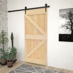 Puerta de madera maciza de pino 90x210 cm de vidaXL, Puertas - Ref: Foro24-289108, Precio: 135,44 €, Descuento: %
