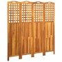 Biombo de 4 paneles madera maciza de acacia 121x2x120 cm de vidaXL, Divisores de ambientes - Ref: Foro24-311880, Precio: 161,...