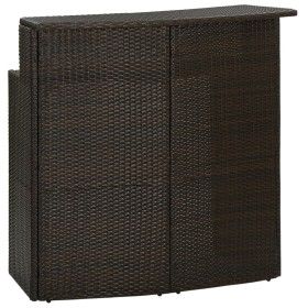 Mesa alta de jardín ratán sintético marrón 120x55x110 cm de vidaXL, Mesas de jardín - Ref: Foro24-313467, Precio: 211,47 €, D...