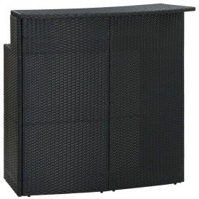 Mesa alta de jardín ratán sintético negro 120x55x110 cm de vidaXL, Mesas de jardín - Ref: Foro24-313468, Precio: 211,36 €, De...