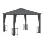 Cenador con paredes laterales y techos dobles antracita 3x3 m de vidaXL, Carpas y cenadores - Ref: Foro24-318541, Precio: 347...