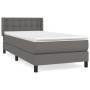 Cama box spring con colchón cuero sintético gris 100x200 cm de vidaXL, Camas y somieres - Ref: Foro24-3130767, Precio: 341,44...