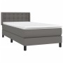 Cama box spring con colchón cuero sintético gris 100x200 cm de vidaXL, Camas y somieres - Ref: Foro24-3130767, Precio: 341,44...
