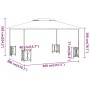Cenador con paredes laterales y techos dobles antracita 3x4 m de vidaXL, Carpas y cenadores - Ref: Foro24-318544, Precio: 359...