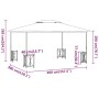 Cenador con paredes laterales y techos dobles gris taupe 3x4 m de vidaXL, Carpas y cenadores - Ref: Foro24-318545, Precio: 42...