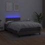 Cama box spring colchón y LED cuero sintético gris 120x200 cm de vidaXL, Camas y somieres - Ref: Foro24-3134217, Precio: 408,...