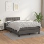 Cama box spring con colchón cuero sintético gris 120x200 cm de vidaXL, Camas y somieres - Ref: Foro24-3141117, Precio: 402,17...