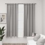 Cortinas opacas con ganchos look de lino 2 pzas gris 140x175 cm de vidaXL, Cortinas y visillos - Ref: Foro24-321172, Precio: ...