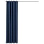 Cortina opaca con ganchos look de lino azul 290x245 cm de vidaXL, Cortinas y visillos - Ref: Foro24-321183, Precio: 41,12 €, ...