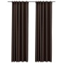 Cortinas opacas ganchos look de lino 2 pzs gris taupe 140x225cm de vidaXL, Cortinas y visillos - Ref: Foro24-321205, Precio: ...
